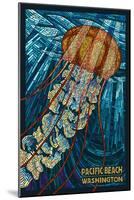 Pacific Beach, Washington - Jellyfish Mosaic-Lantern Press-Mounted Art Print