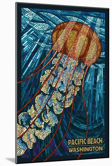 Pacific Beach, Washington - Jellyfish Mosaic-Lantern Press-Mounted Art Print