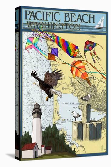 Pacific Beach, Washington - Nautical Chart-Lantern Press-Stretched Canvas