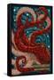 Pacific Beach, Washington - Octopus Mosaic-Lantern Press-Framed Stretched Canvas