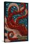 Pacific Beach, Washington - Octopus Mosaic-Lantern Press-Stretched Canvas