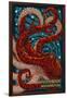 Pacific Beach, Washington - Octopus Mosaic-Lantern Press-Framed Art Print