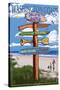 Pacific Beach, Washington - Sign Destinations-Lantern Press-Stretched Canvas