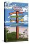 Pacific Beach, Washington - Washington Coast - Signpost Destinations-Lantern Press-Stretched Canvas