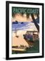 Pacific Coast, California - Woody on Beach-Lantern Press-Framed Art Print