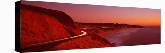 Pacific Coast Highway at Sunset, California, USA-null-Stretched Canvas