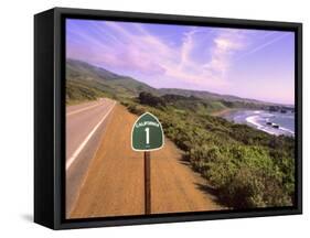 Pacific Coast Highway, California Route 1 near Big Sur, California, USA-Bill Bachmann-Framed Stretched Canvas