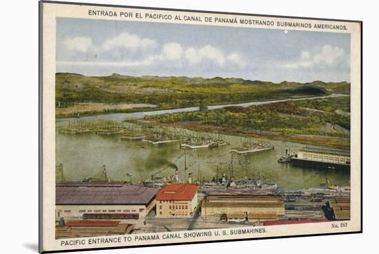 Pacific Entrance to Panama Canal Showing U. S. Submarines, C1920S-null-Mounted Giclee Print