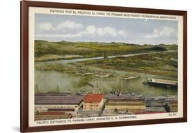 Pacific Entrance to Panama Canal Showing U. S. Submarines, C1920S-null-Framed Giclee Print