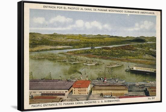 Pacific Entrance to Panama Canal Showing U. S. Submarines, C1920S-null-Framed Stretched Canvas