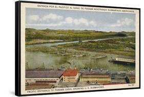 Pacific Entrance to Panama Canal Showing U. S. Submarines, C1920S-null-Framed Stretched Canvas