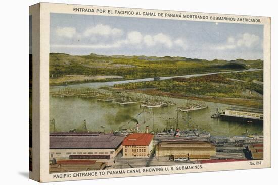 Pacific Entrance to Panama Canal Showing U. S. Submarines, C1920S-null-Stretched Canvas