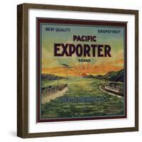 Pacific Exporter Brand - San Francisco, California - Citrus Crate Label-Lantern Press-Framed Art Print