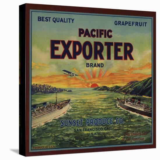 Pacific Exporter Brand - San Francisco, California - Citrus Crate Label-Lantern Press-Stretched Canvas