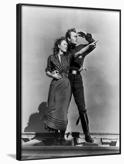 Pacific Express UNION PACIFIC by CecilBDeMille with Joel McMcrea and Barbara Stanwyck, 1939 (b/w ph-null-Framed Photo