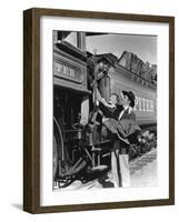 Pacific Express UNION PACIFIC by CecilBDeMille with Rovert Presto, Barbara Stanwyck and Joel McCrea-null-Framed Photo