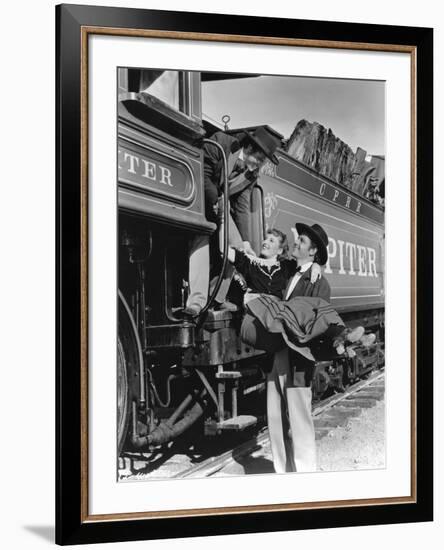 Pacific Express UNION PACIFIC by CecilBDeMille with Rovert Presto, Barbara Stanwyck and Joel McCrea-null-Framed Photo