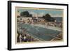 Pacific Grove, CA - Municipal Swimming Pool View-Lantern Press-Framed Art Print