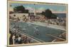 Pacific Grove, CA - Municipal Swimming Pool View-Lantern Press-Mounted Art Print