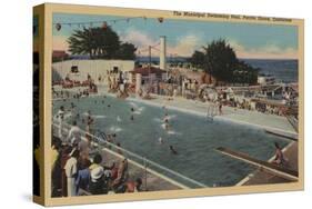 Pacific Grove, CA - Municipal Swimming Pool View-Lantern Press-Stretched Canvas