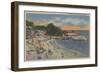 Pacific Grove, CA - The Beach Scene and Waterfront-Lantern Press-Framed Art Print