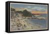 Pacific Grove, CA - The Beach Scene and Waterfront-Lantern Press-Framed Stretched Canvas