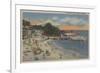 Pacific Grove, CA - The Beach Scene and Waterfront-Lantern Press-Framed Art Print