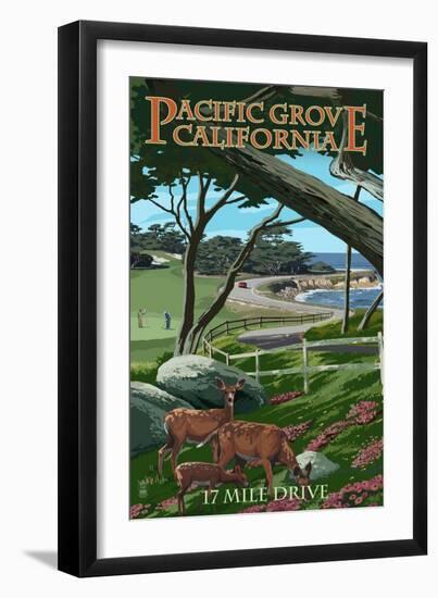 Pacific Grove, California - 17 Mile Drive-Lantern Press-Framed Art Print