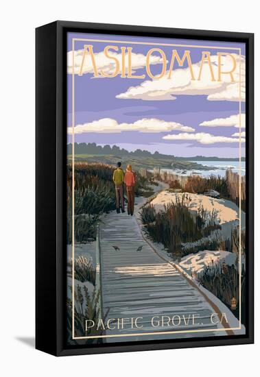 Pacific Grove, California - Asilomar Boardwalk-Lantern Press-Framed Stretched Canvas