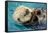 Pacific Grove, California - Sea Otter-Lantern Press-Framed Stretched Canvas