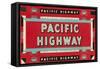 Pacific Highway Sign-Found Image Press-Framed Stretched Canvas