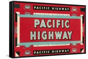 Pacific Highway Sign-Found Image Press-Framed Stretched Canvas