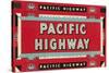 Pacific Highway Sign-Found Image Press-Stretched Canvas