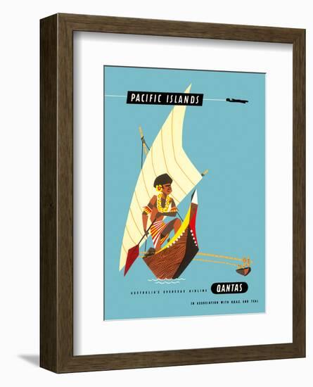 Pacific Islands - Polynesian Outrigger Canoe-Harry Rogers-Framed Art Print