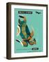 Pacific Islands - Qantas Airways - Green Sea Turtle - Vintage Airline Travel Poster, 1960s-Harry Rogers-Framed Art Print