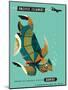Pacific Islands - Qantas Airways - Green Sea Turtle - Vintage Airline Travel Poster, 1960s-Harry Rogers-Mounted Art Print