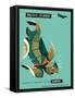 Pacific Islands - Qantas Airways - Green Sea Turtle - Vintage Airline Travel Poster, 1960s-Harry Rogers-Framed Stretched Canvas