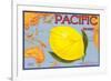 Pacific Lemon Crate Label-null-Framed Premium Giclee Print
