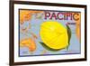 Pacific Lemon Crate Label-null-Framed Premium Giclee Print