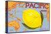 Pacific Lemon Crate Label-null-Stretched Canvas