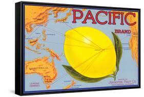 Pacific Lemon Crate Label-null-Framed Stretched Canvas