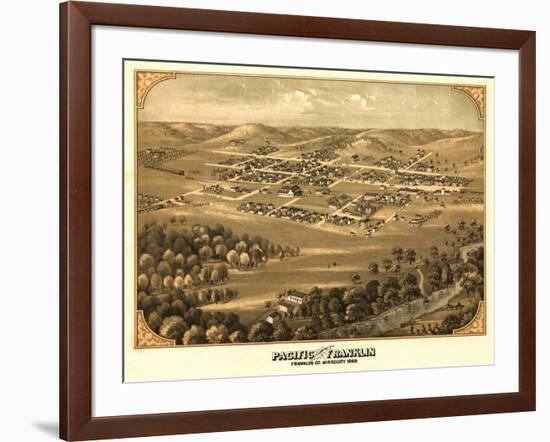 Pacific, Missouri - Panoramic Map-Lantern Press-Framed Art Print