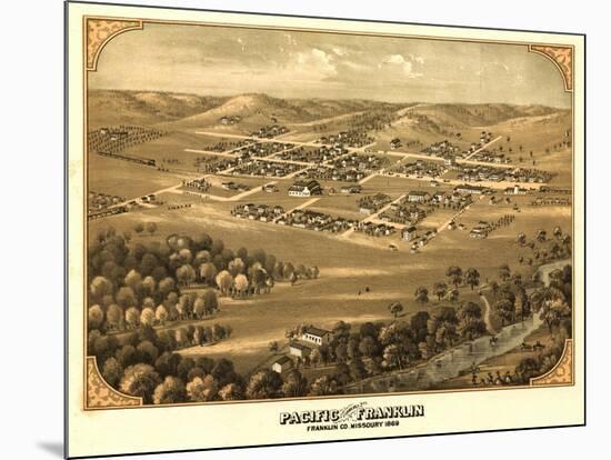 Pacific, Missouri - Panoramic Map-Lantern Press-Mounted Art Print