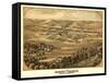 Pacific, Missouri - Panoramic Map-Lantern Press-Framed Stretched Canvas