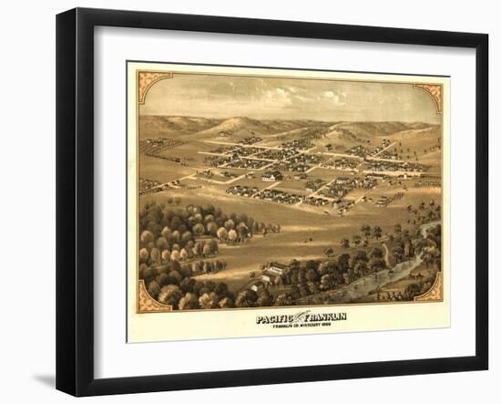 Pacific, Missouri - Panoramic Map-Lantern Press-Framed Art Print