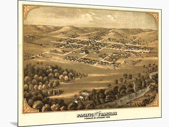 Pacific, Missouri - Panoramic Map-Lantern Press-Mounted Art Print