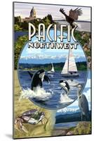 Pacific Northwest - Montage-Lantern Press-Mounted Art Print