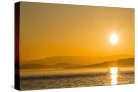 Pacific Northwest Sunset, Haro Strait, Saturna Island, British Columbia, Canada, North America-Michael Nolan-Stretched Canvas