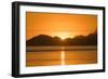 Pacific Ocean at Dusk, Moorea, Tahiti, French Polynesia-null-Framed Photographic Print