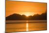 Pacific Ocean at Dusk, Moorea, Tahiti, French Polynesia-null-Mounted Photographic Print